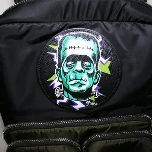 PRADA BACKPACK BUMBAGS FRANKENSTEIN FABRIC BLACK GREEN Prada | Bags | Prada Backpack Bumbags Frankenstein Fabric  main image 2